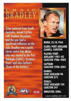 2007 Select AFL Supreme - Hall of Fame Series 3 #HF165 Craig Bradley Back